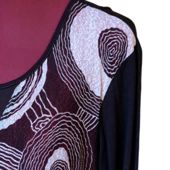 KAKTUS - Black Abstract Layered Long Sleeve TopTunic Dress – Size S - Picture 6 of 9